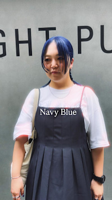 ネイビーブルー/ブリーチアレンジ