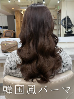 韓国風パーマ/韓国ヘア/コテ巻き風パーマ/艶髪