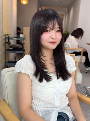 ★夏韓国ヘアレイヤーカット前髪顔周りくびれヘア