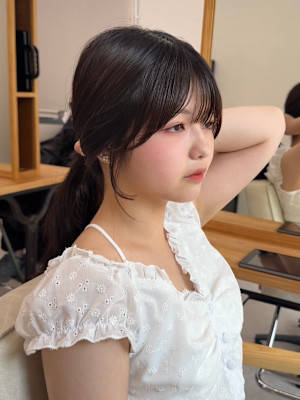 ★夏韓国ヘアレイヤーカット前髪顔周りくびれヘア