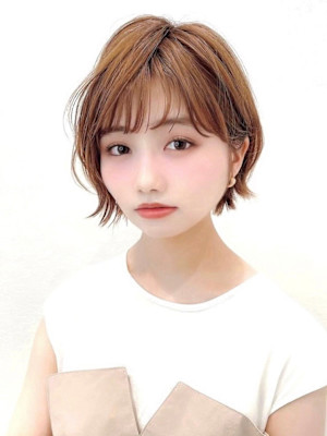 フェザーパーマ外国人風カラー韓国ツヤカラー透明感20代30代