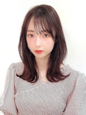 ロングレイヤーグレージュカラー美肌カラー透明感20代30代4