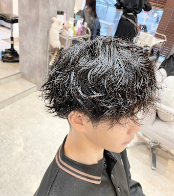 メンズショートマッシュ×パーマスタイル