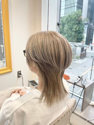 ハイトーンカラー×ロングウルフ