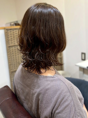 ウルフカット ウルフパーマ ニュアンスパーマ 透明感カラー