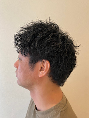 メンズショート×ツイストスパイラルパーマ