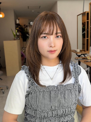 縮毛矯正★韓国ヘアハッシュカットレイヤーカット前髪顔周り
