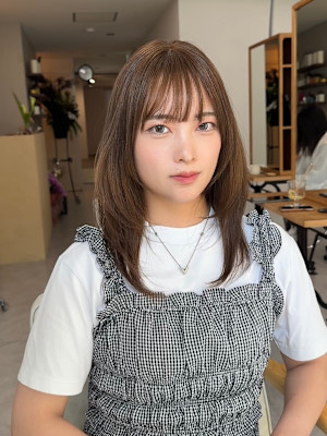 縮毛矯正★韓国ヘアハッシュカットレイヤーカット前髪顔周り