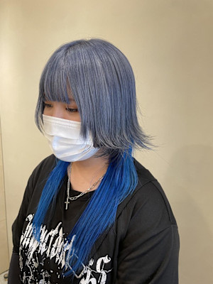 シルバーブルー×鮮やかブルー