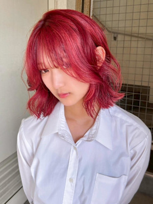 [hinari]体育祭カラー/レッドカラー/ハイトーンボブ