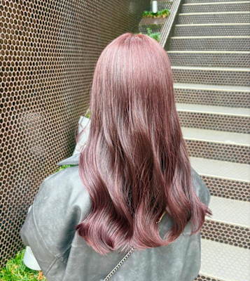 ブリーチなしピンクブラウン
