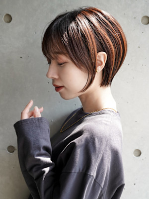 大人可愛いショートボブ丸みショート◎