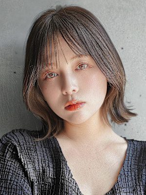 大人可愛い20代30代40代50代前下がりボブ