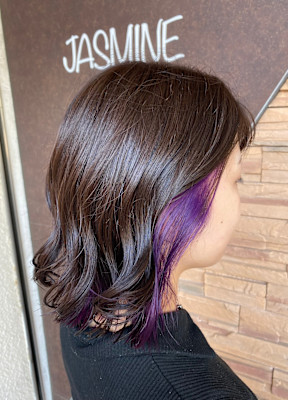 アッシュブラウン×パープルインナーカラー