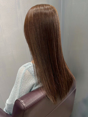 髪質改善ストレート ブラウンベージュ 艶髪 トリートメント