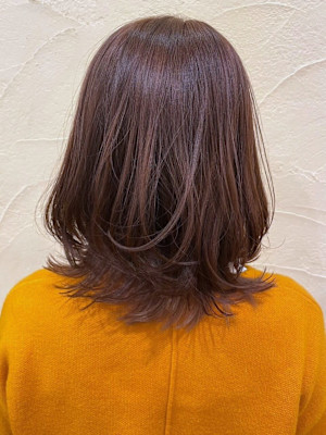 ウルフカット 30代40代 ブラウンベージュ ウルフレイヤー