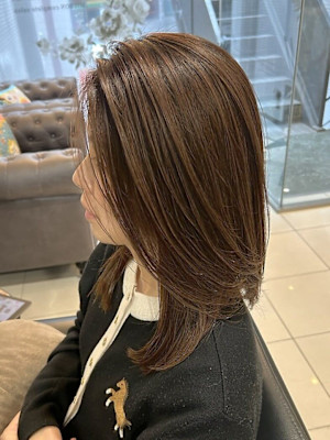 髪質改善　酸性ストレート×ミディアムレイヤー