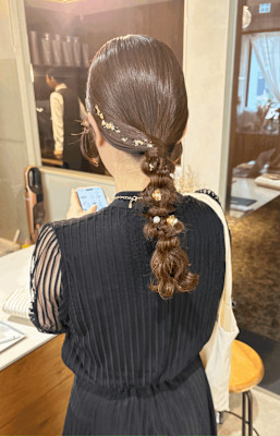 《花屋併設》お呼ばれヘア/編みおろし/タイトヘア