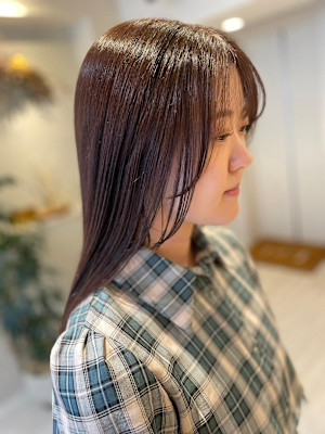 絹髪縮毛矯正　ロング