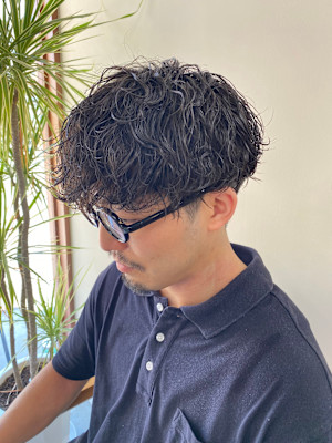 無造作パーマシャドウパーマ大人マッシュ色気パーマ