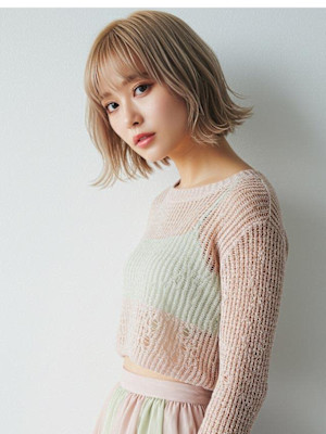 #切りっぱなしボブ　#ブリーチボブ