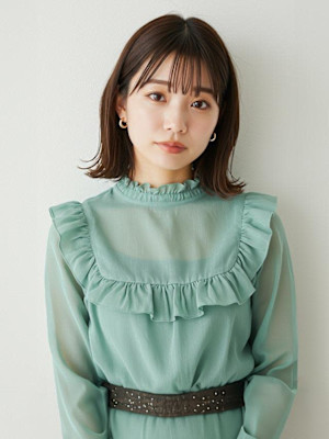 #暗めカラー　#切りっぱなしボブ