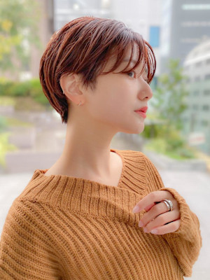 大人愛されショートヘア/ハンサムショート/透明感ベージュ