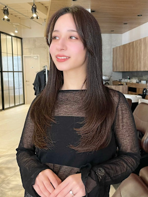 レイヤーカット/黒髪/20代/30代/40代/表参道【大本】