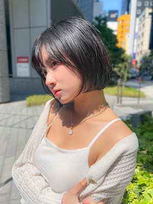 色っぽ＆韓国風ボブ/小顔ヘア/ミニボブ/暗髪