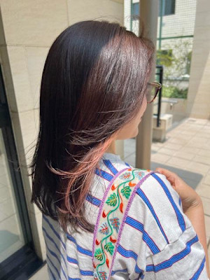 インナーカラー　ピンクカラー　オージュアトリートメント