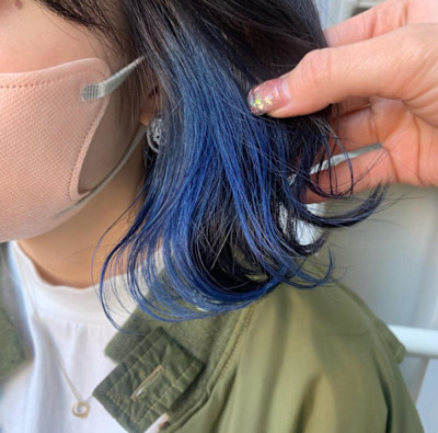 イヤリングカラー×ブルー