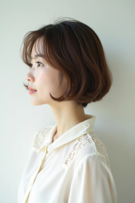 やわらかく上品な丸みボブ｜