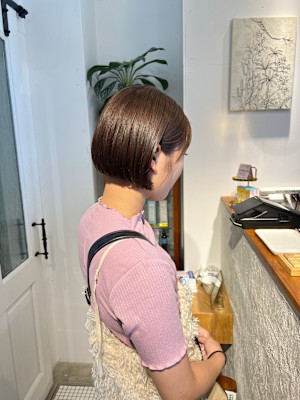 韓国ボブ/コンパクトミニボブ/ボブ/ショートヘア/ベージュ