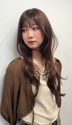 ★韓国ヘアハッシュカットレイヤーカット前髪顔周りくびれヘア