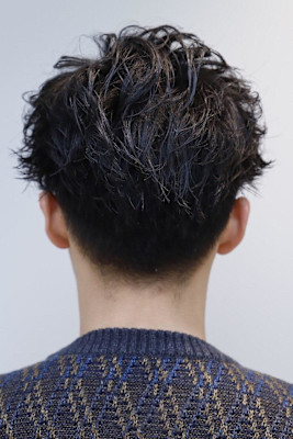 毛流れスパイラルセンターパート