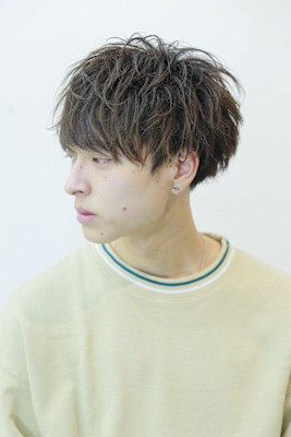 【無造作】前下がりマッシュ　スパイラルパーマ