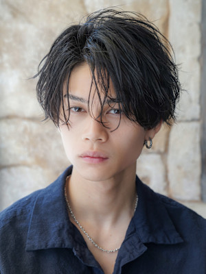 モテる黒髪ネープレスショート束感モテ髪ワックスなしマッシュ