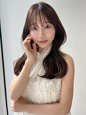 小顔カット くびれヘア 透明感カラー チョコレートカラー