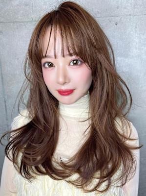 レイヤーカットレイヤーミディ透明感カラー