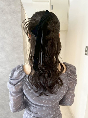 【Nanaka】大人カチモリハーフアップ/結婚式ヘアセット