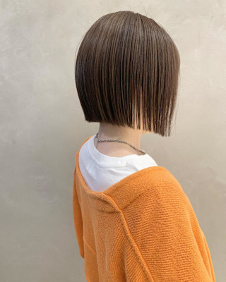髪質改善カラー/髪質改善ストレート/切りっぱなしボブ