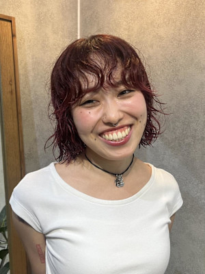 ♪ブリーチ無しで作る艶感レッドカラー