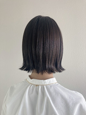 ボブ/切りっぱなしボブ/アッシュグレー