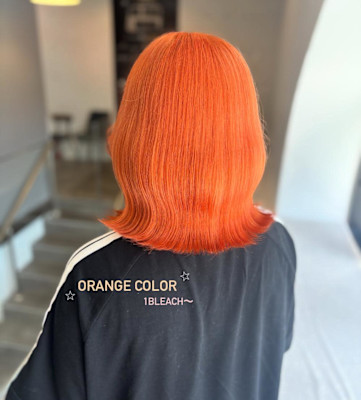 オレンジカラー/ハイトーン/ボブ