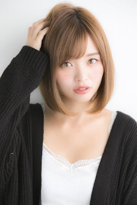 山村/小顔前下がりボブ/ナチュラルボブ切りっぱなしボブ/銀座