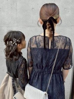 #お呼ばれヘア　#親子ヘアアレンジ