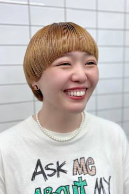 丸みマッシュ×艶ストレート