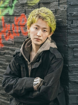 メンズカット/トリプルカラー/ライムグリーン