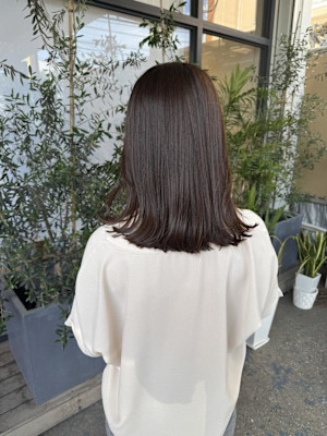 ミディアムヘア/オリーブブラウン