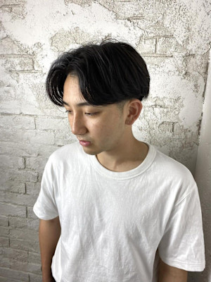 カルマパーマ/センターパート/ワンカールパーマ